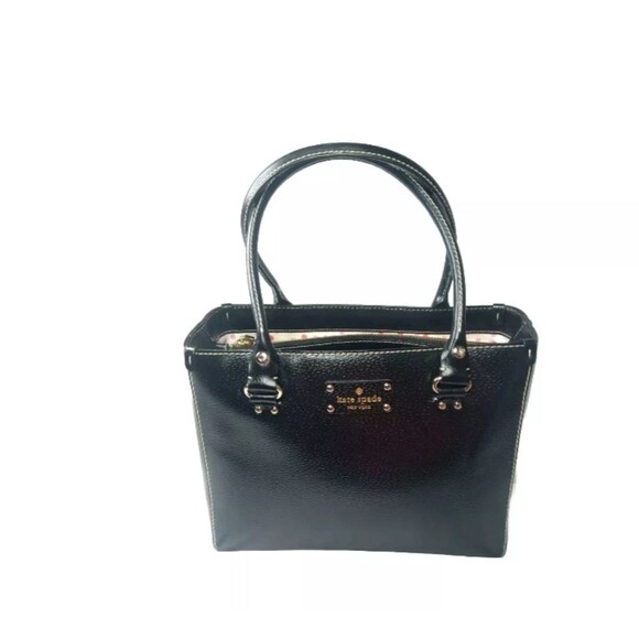 Kate Spade Wellesley Quinn Black Leather Tote Handbag Purse WKRU1428 - Picture 3 of 13